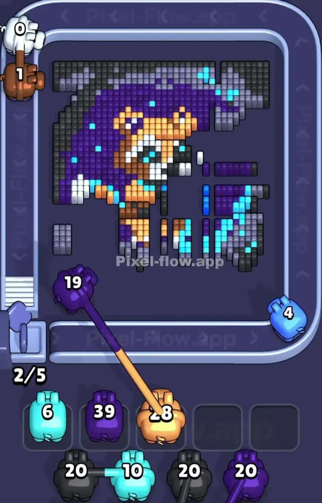 Pixel Flow Level 1210 Solution 2