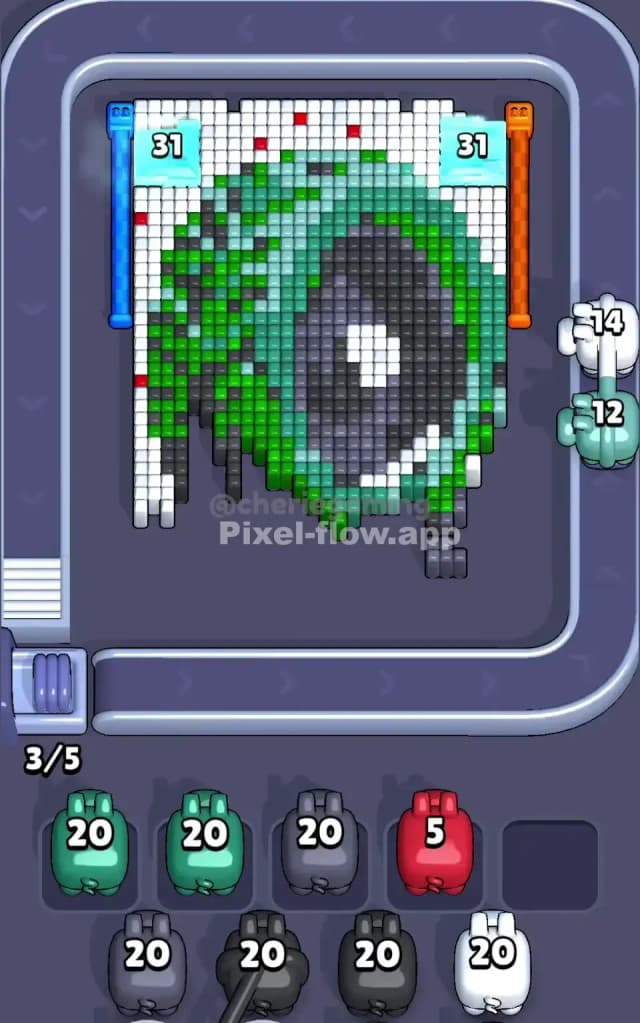 Pixel Flow Level 735 Solution 1