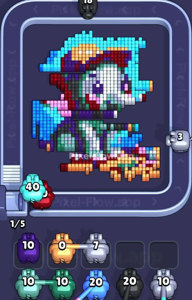 Pixel Flow Level 1390 Solution 2