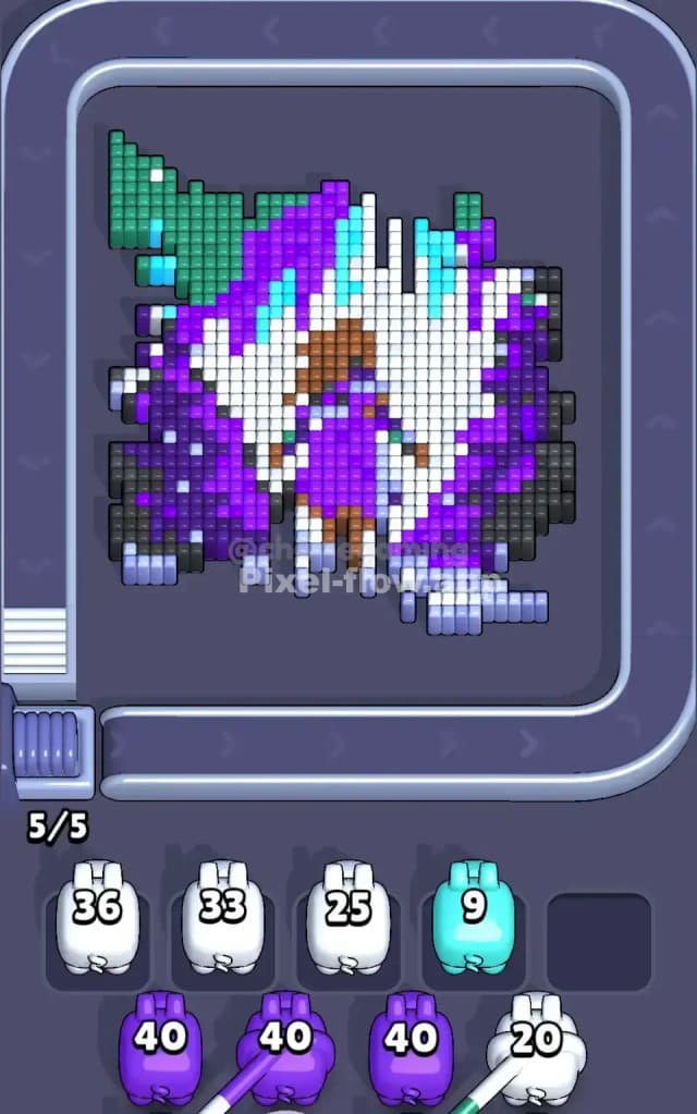 Pixel Flow Level 608 Solution 1