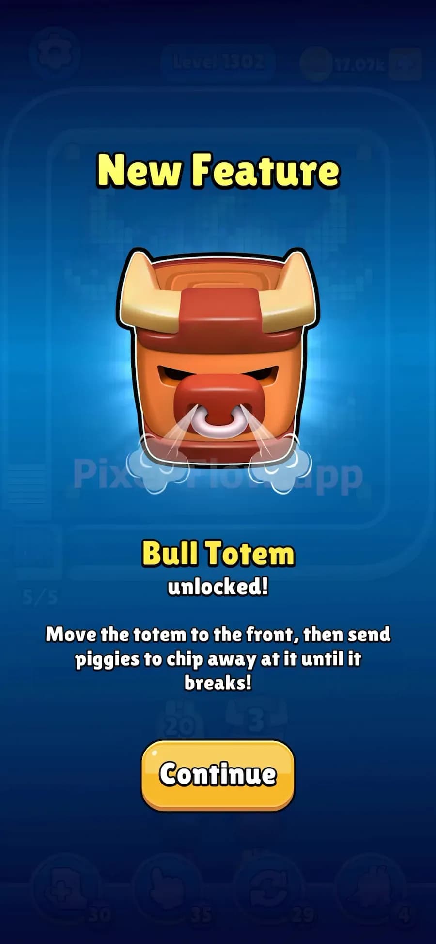 Bull Totem in Pixel Flow
