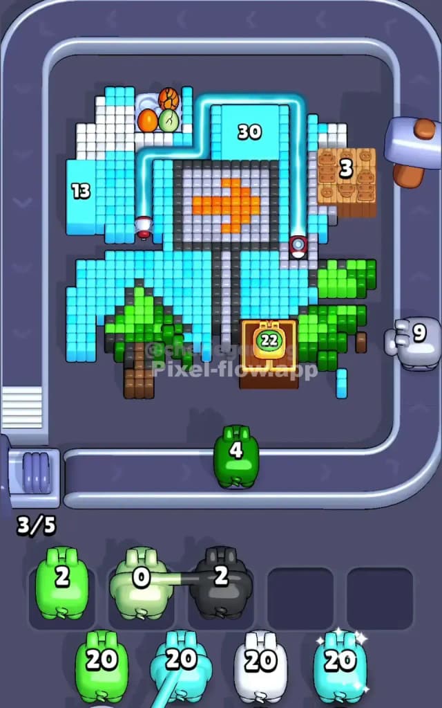 Pixel Flow Level 586 Solution 1