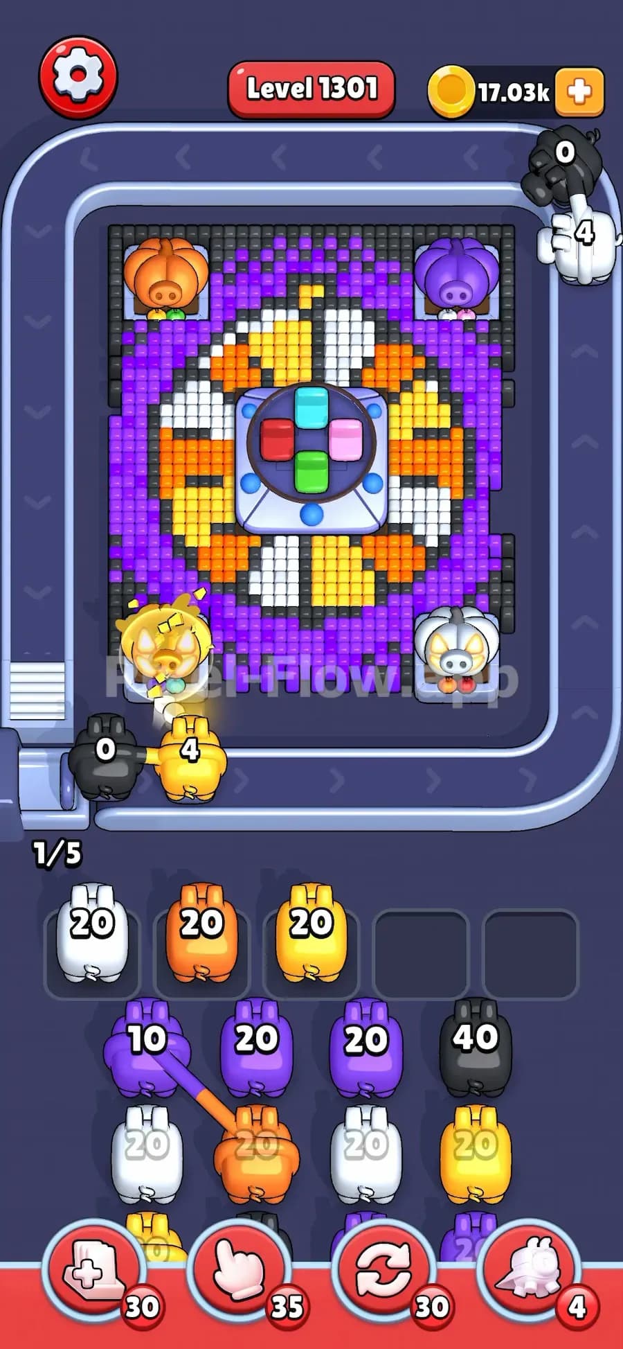 Pumpkin in Pixel Flow