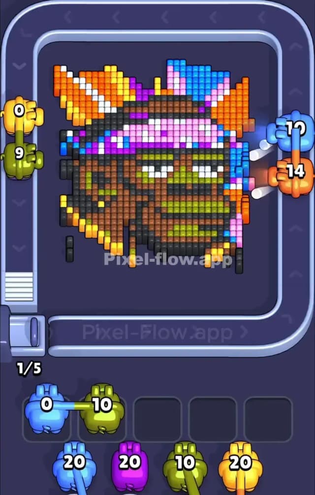 Pixel Flow Level 909 Solution 1