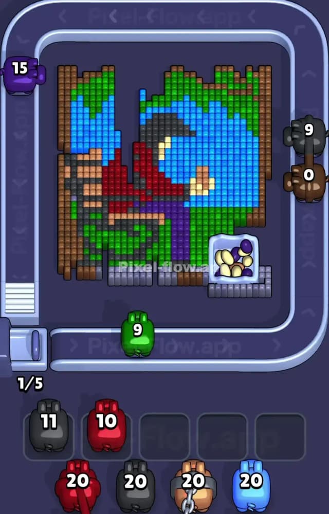 Pixel Flow Level 1279 Solution 1