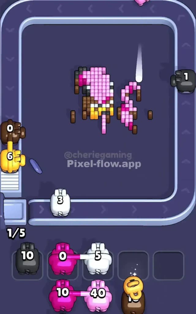 Pixel Flow Pink Octopus Level Solution 3