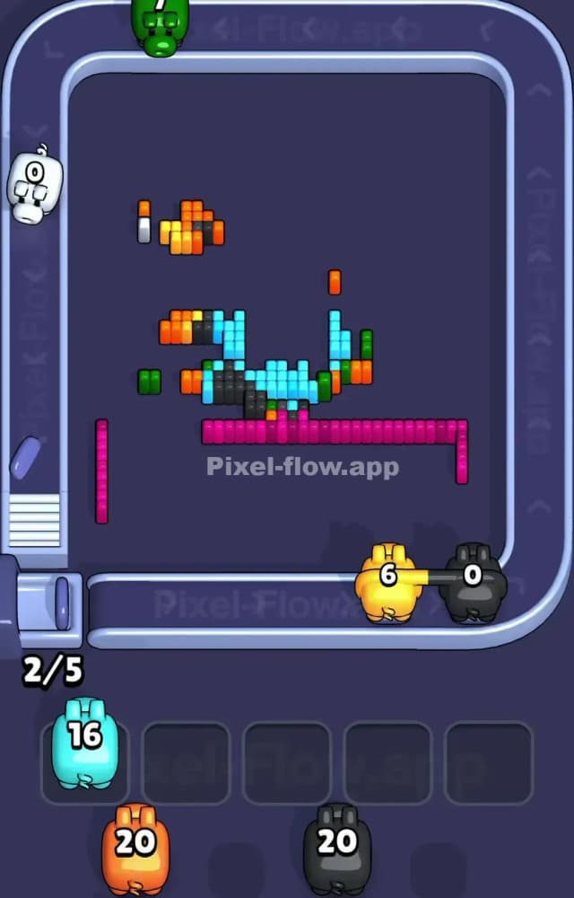Pixel Flow Level 1110 Solution 3