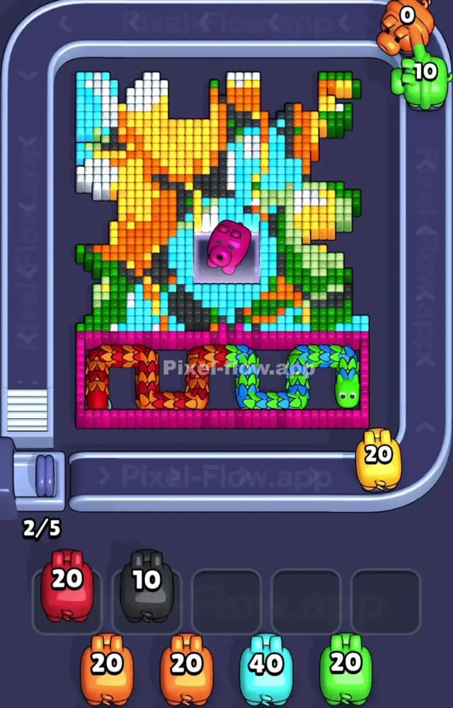 Pixel Flow Level 1110 Solution 1