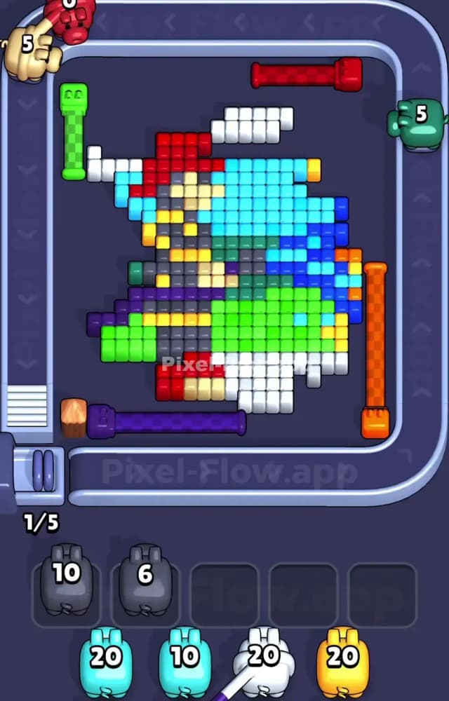 Pixel Flow Level 1007 Solution 2