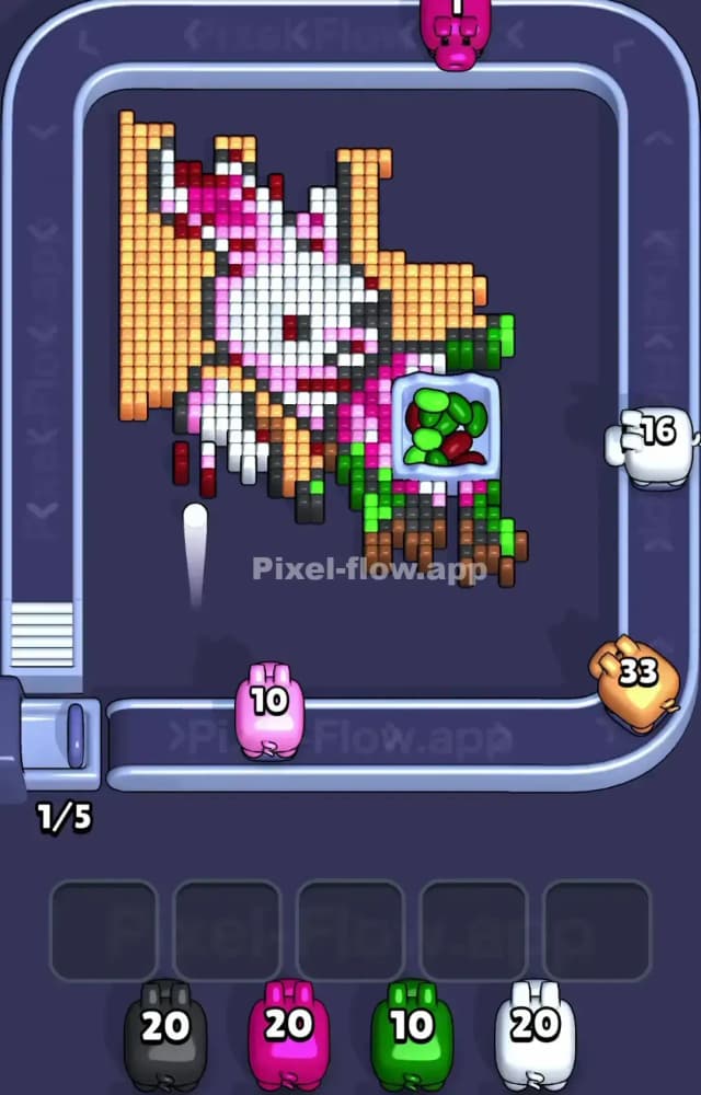 Pixel Flow Level 1366 Solution 1