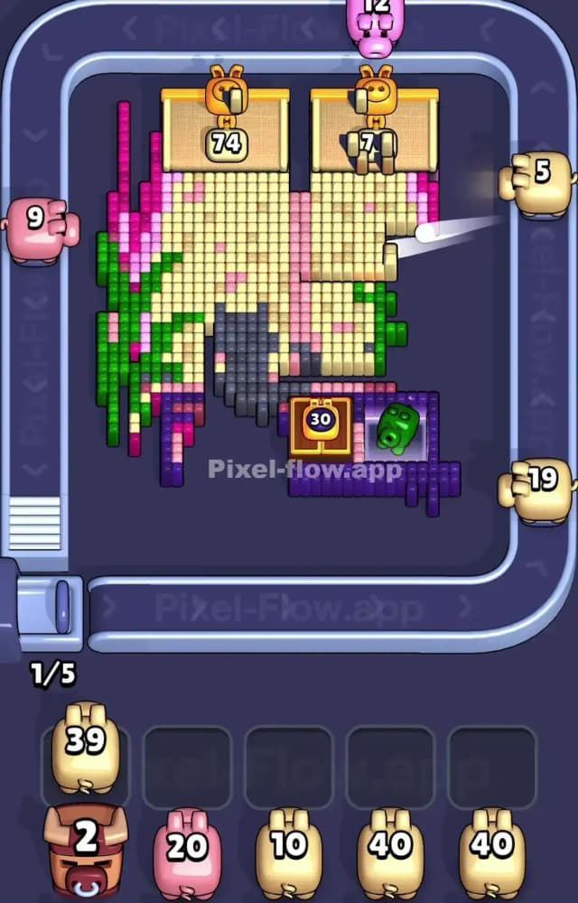 Pixel Flow Level 1493 Solution 2