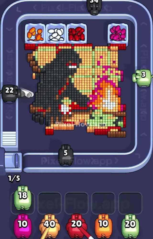 Pixel Flow Level 1296 Solution 1