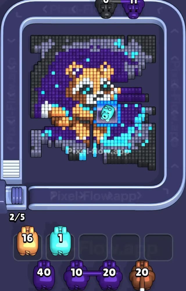 Pixel Flow Level 1210 Solution 1