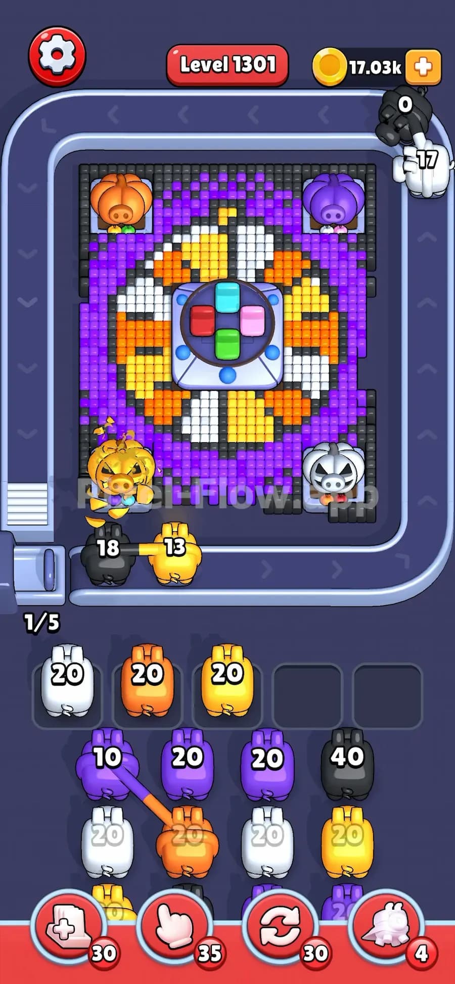 Pumpkin in Pixel Flow