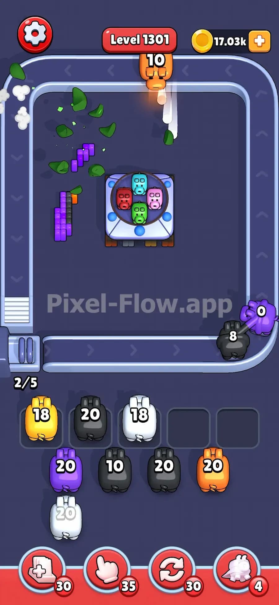 ufo in pixel flow level