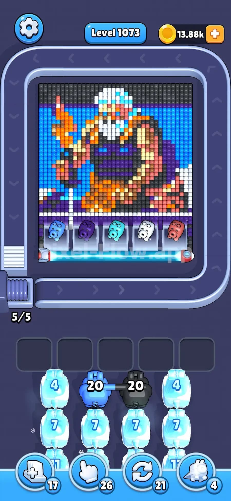 Frozen Pig in Pixel Flow