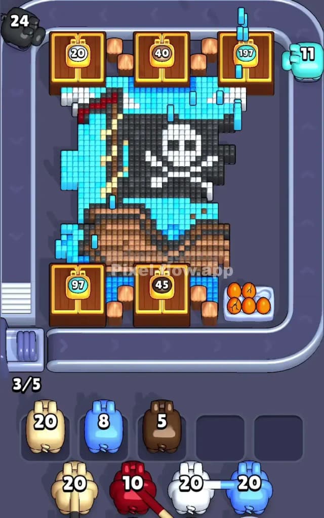 Pixel Flow Level 519 Solution 1