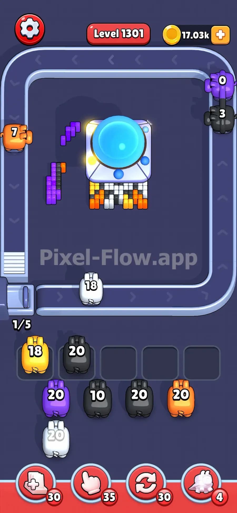 ufo in pixel flow level