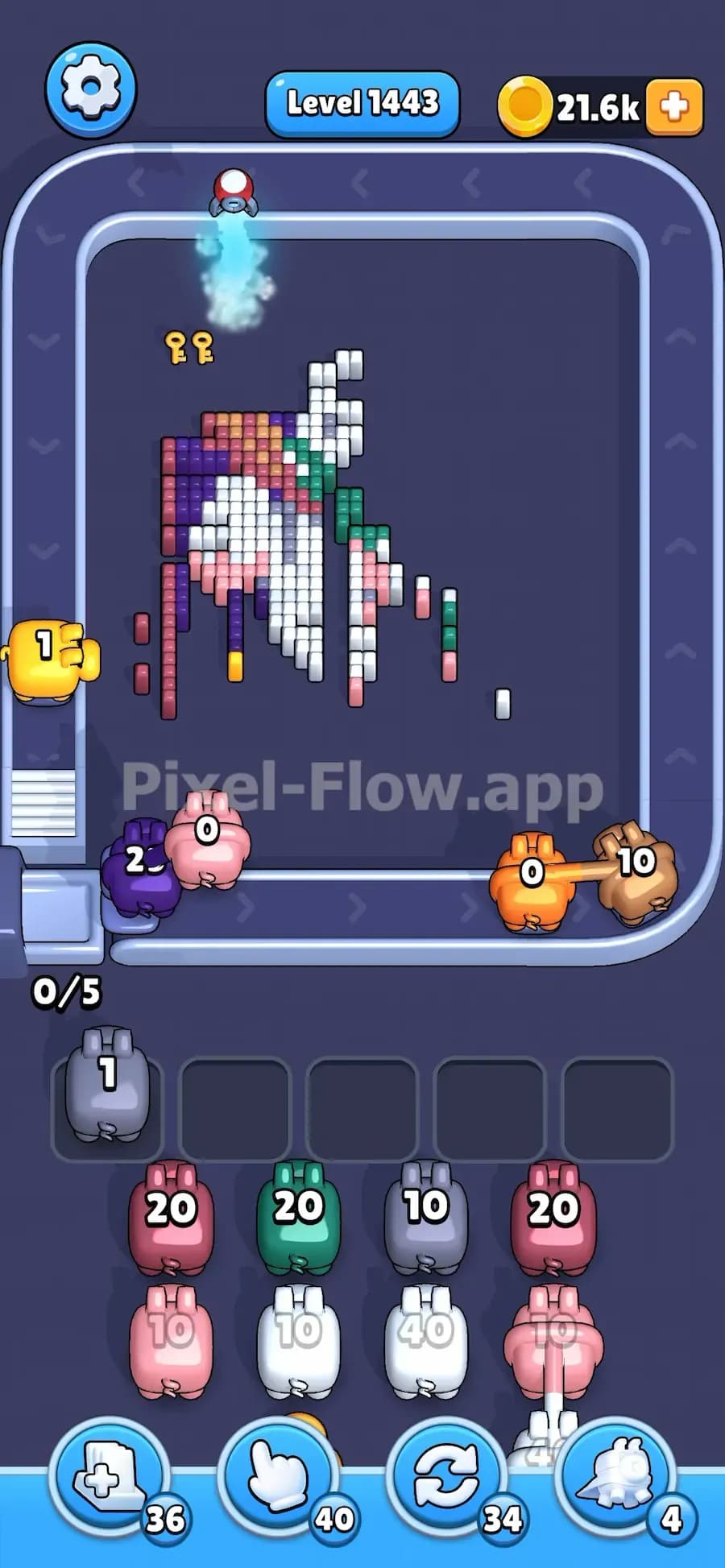 Rocket in Pixel Flow