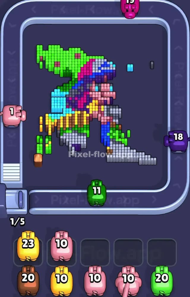 Pixel Flow Level 1233 Solution 2