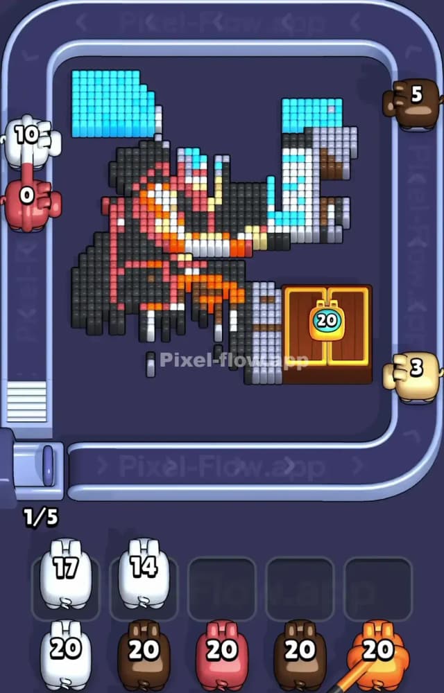 Pixel Flow Level 1170 Solution 2