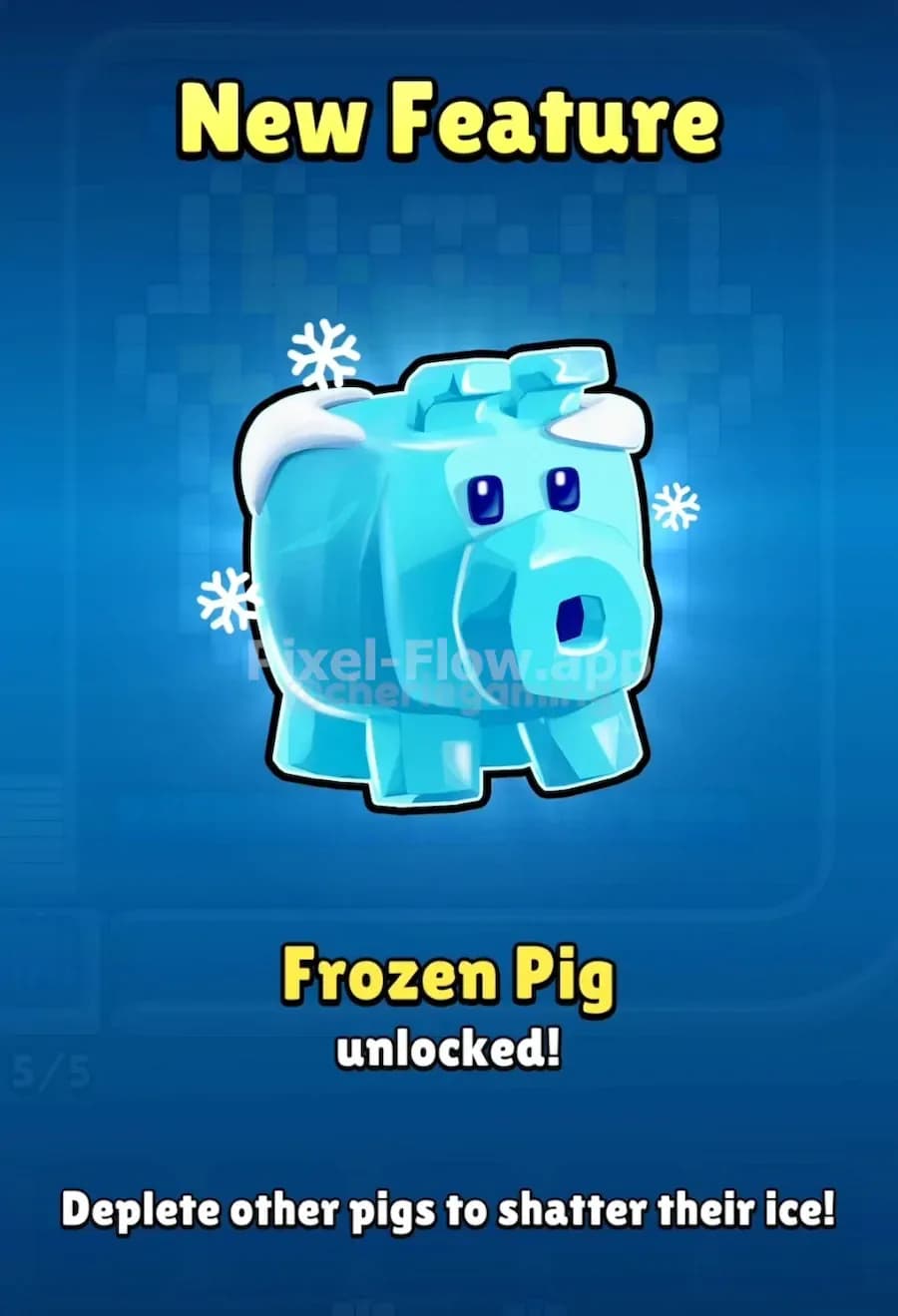 Frozen Pig in Pixel Flow