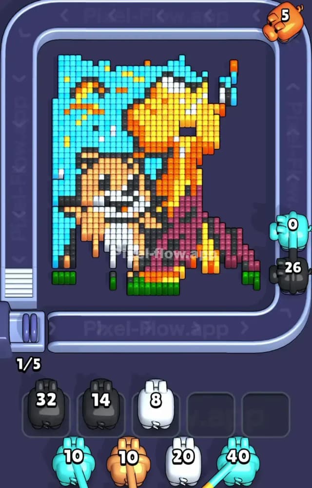 Pixel Flow Level 1418 Solution 1