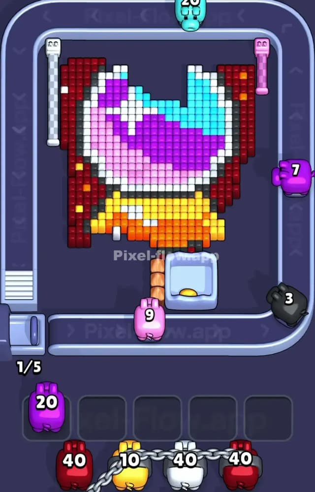 Pixel Flow Level 1291 Solution 2