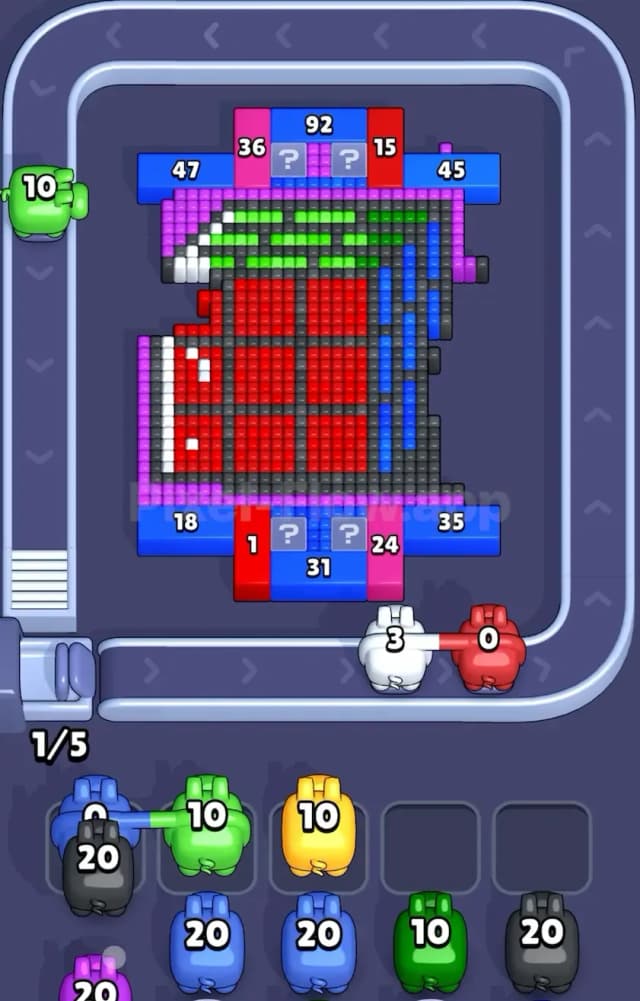 Pixel Flow Rubik Cube Level Solution 1