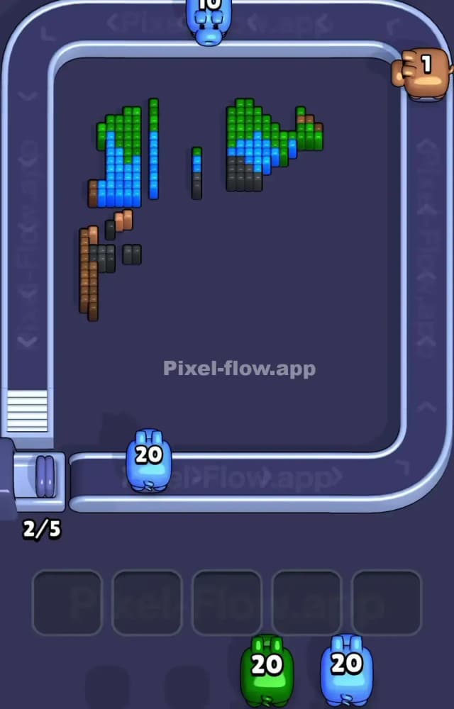 Pixel Flow Level 1279 Solution 3
