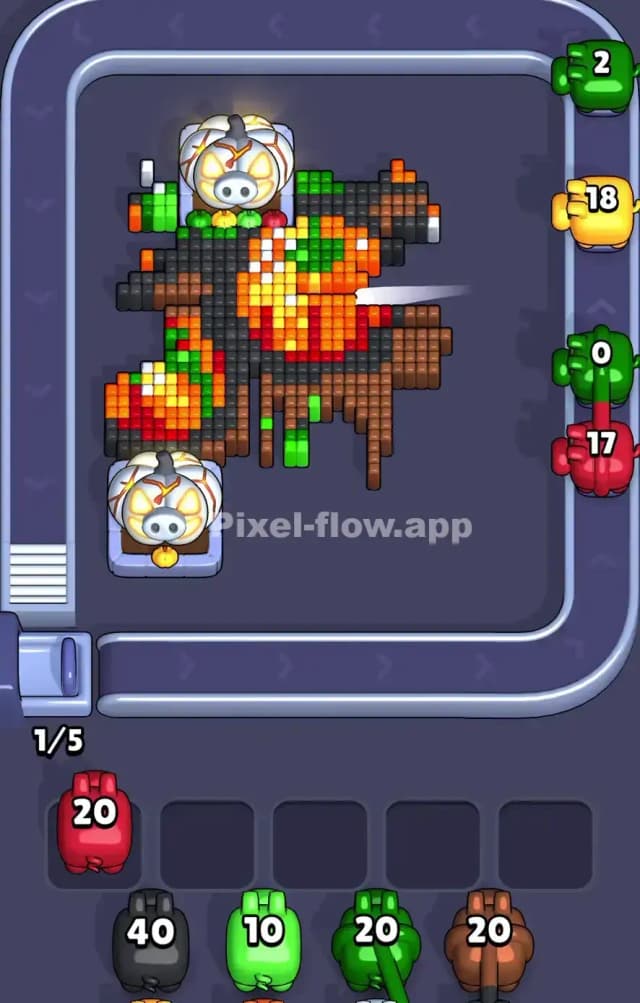 Pixel Flow Pumpkin Level Solution 2