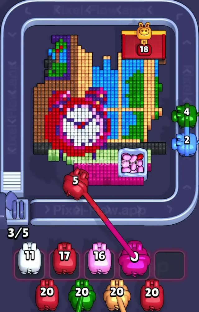 Pixel Flow Level 1596 Solution 1