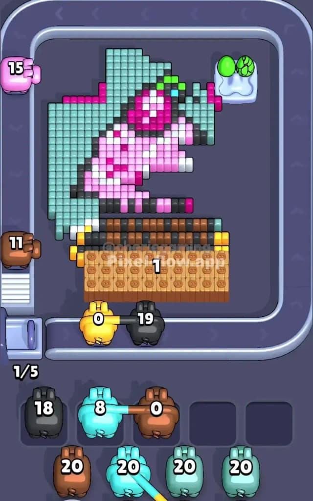 Pixel Flow Level 607 Solution 2