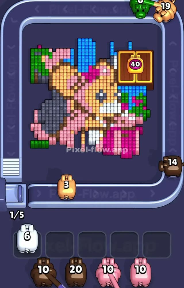 Pixel Flow Level 1424 Solution 1
