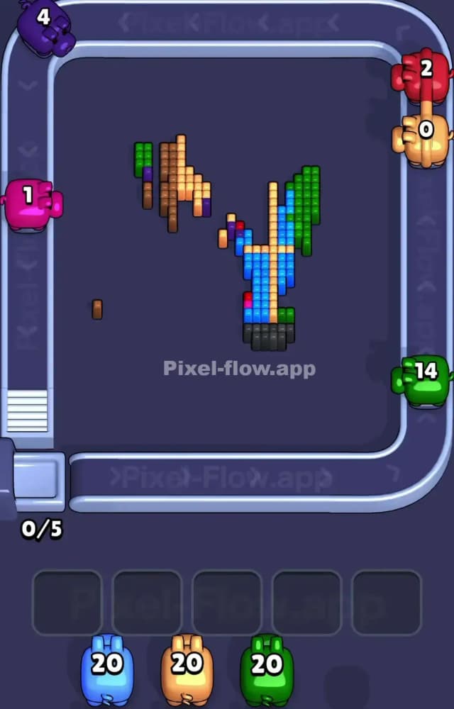 Pixel Flow Level 1596 Solution 3