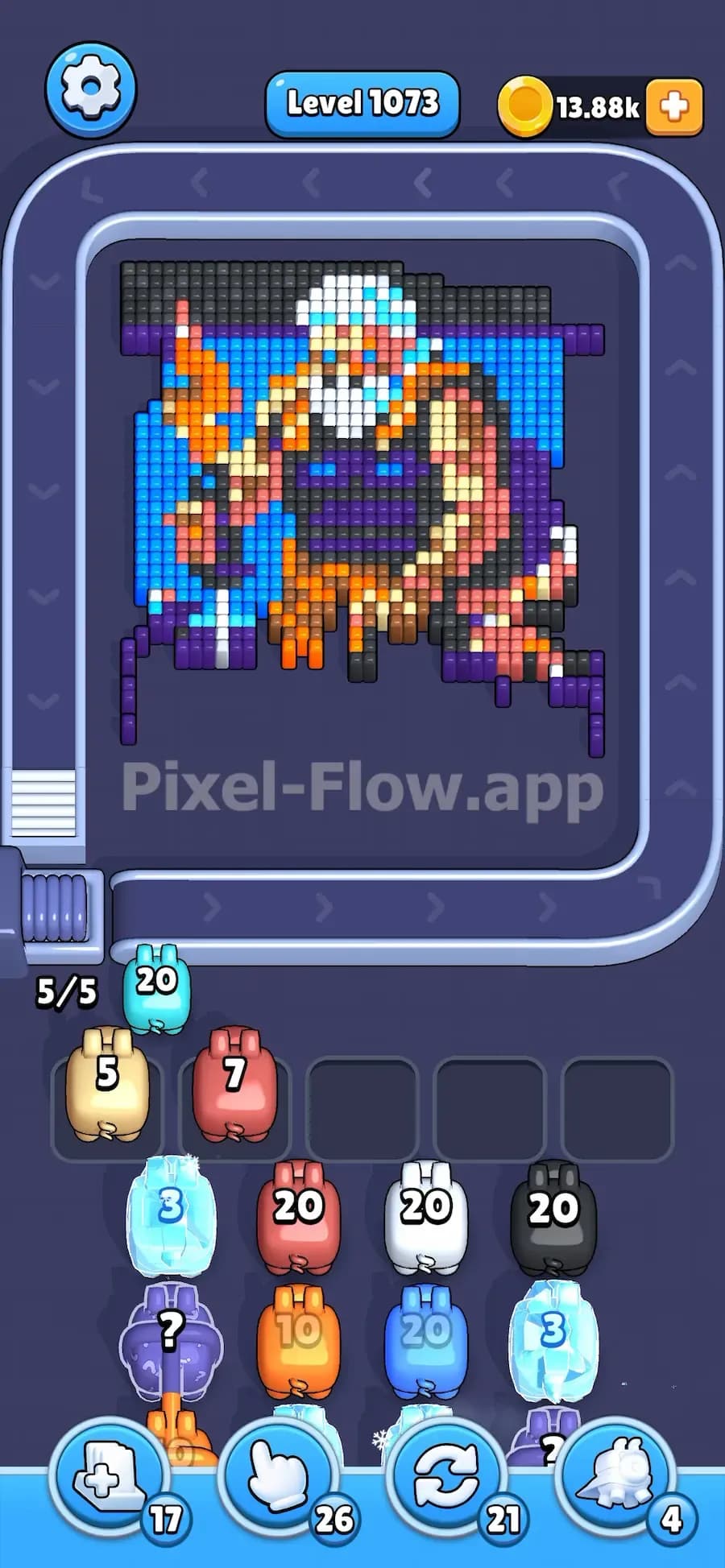 Frozen Pig in Pixel Flow