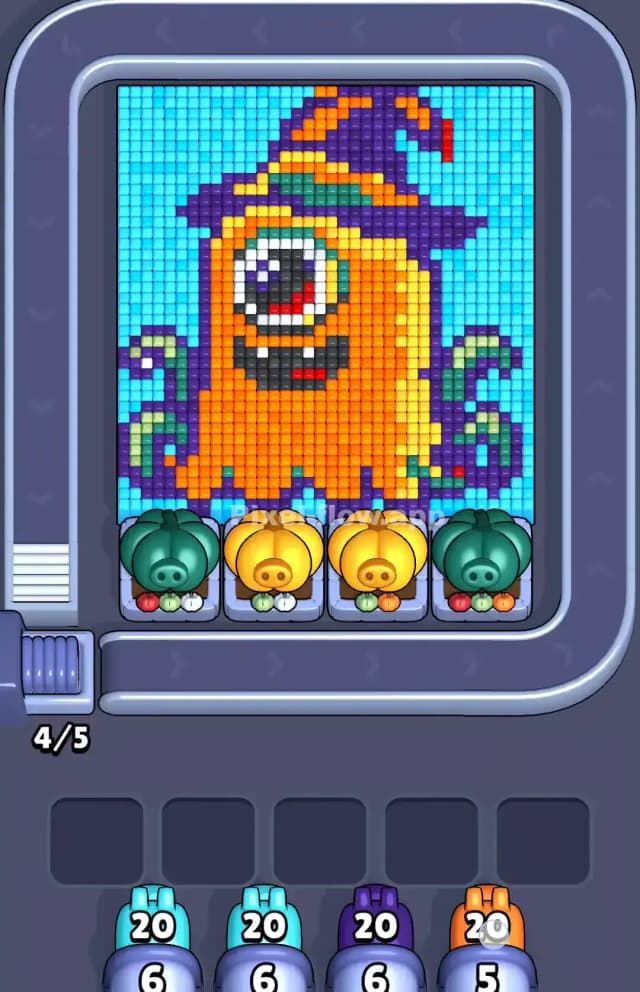Pixel Flow Pumpkin Monster Level Gameplay