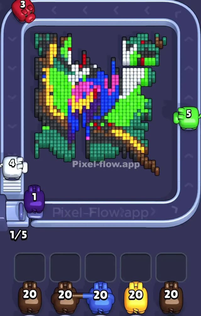 Pixel Flow Parrot Level Solution 1