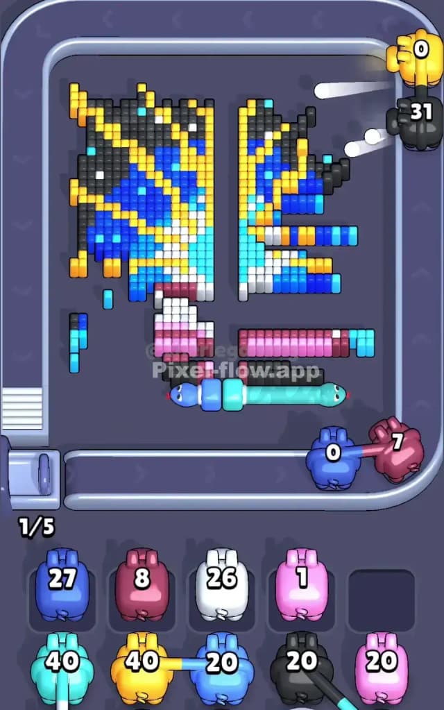 Pixel Flow Level 609 Solution 2