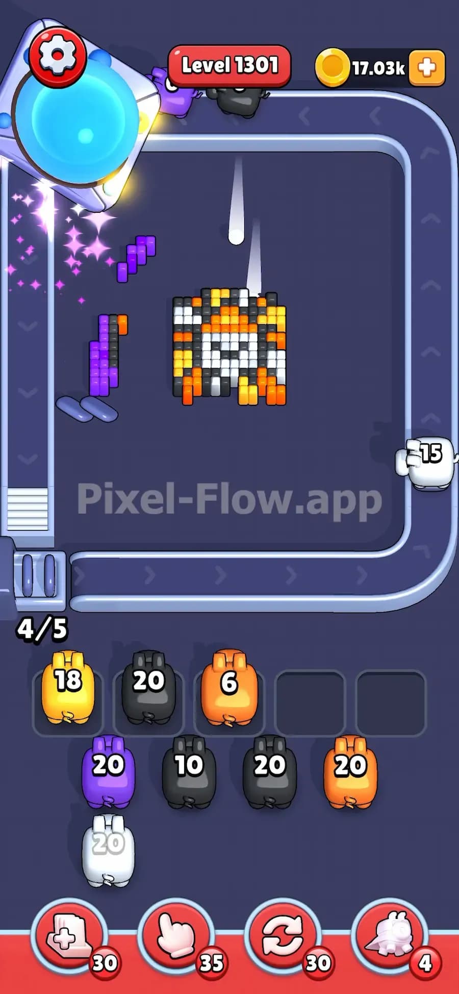 ufo in pixel flow level