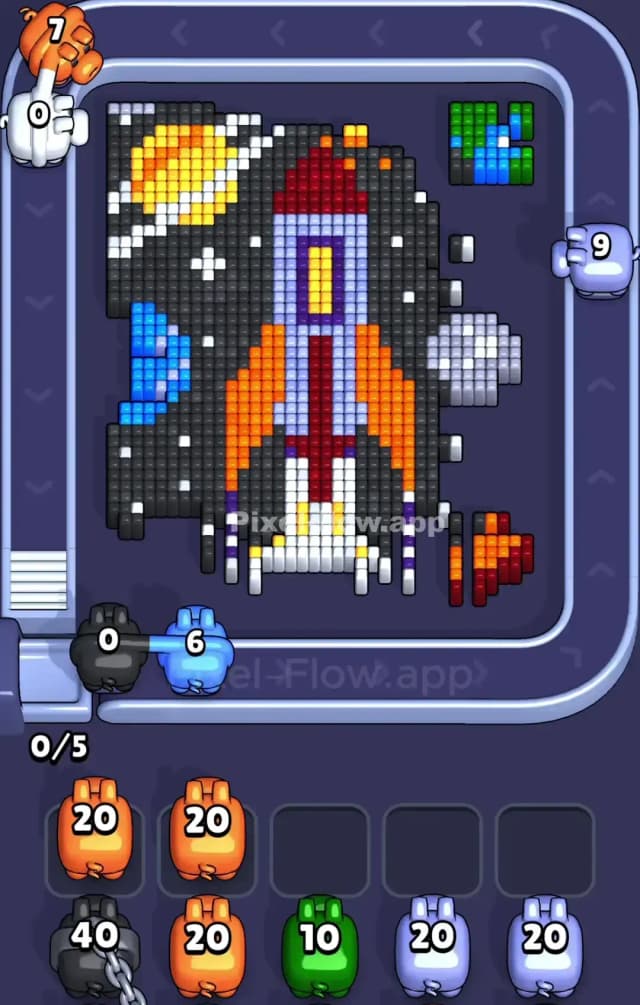 Pixel Flow Level 886 Solution 1