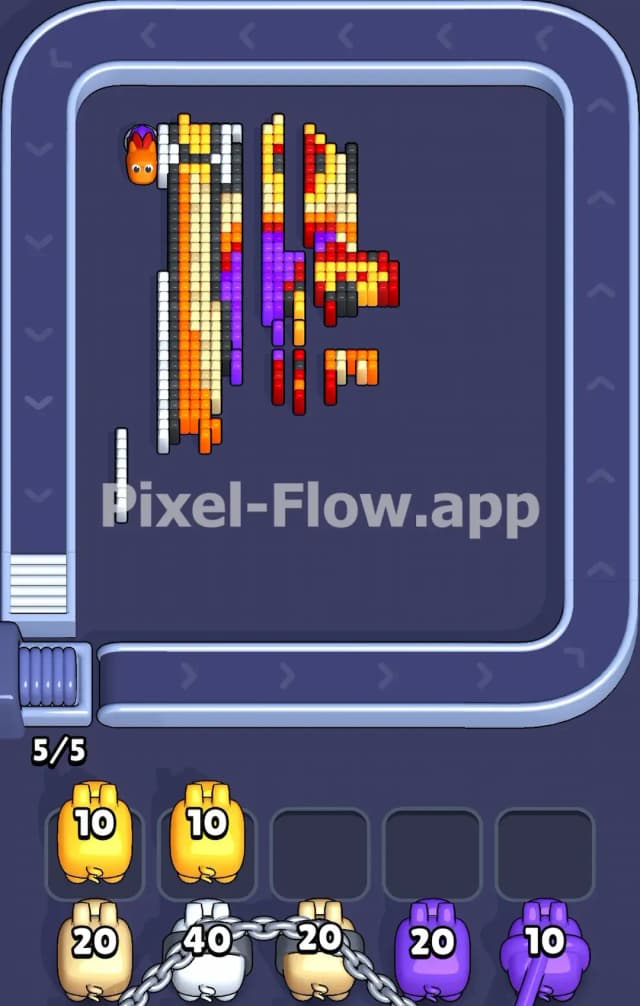 Pixel Flow King sits on the throne Level Solution 3