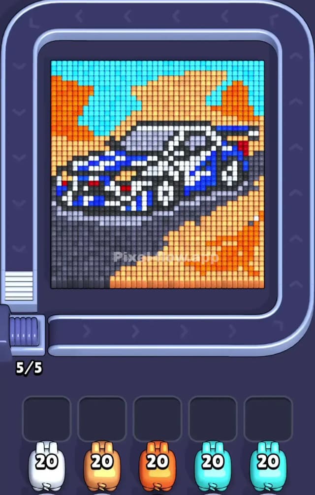 Pixel Flow Sports Car Level Gameplay