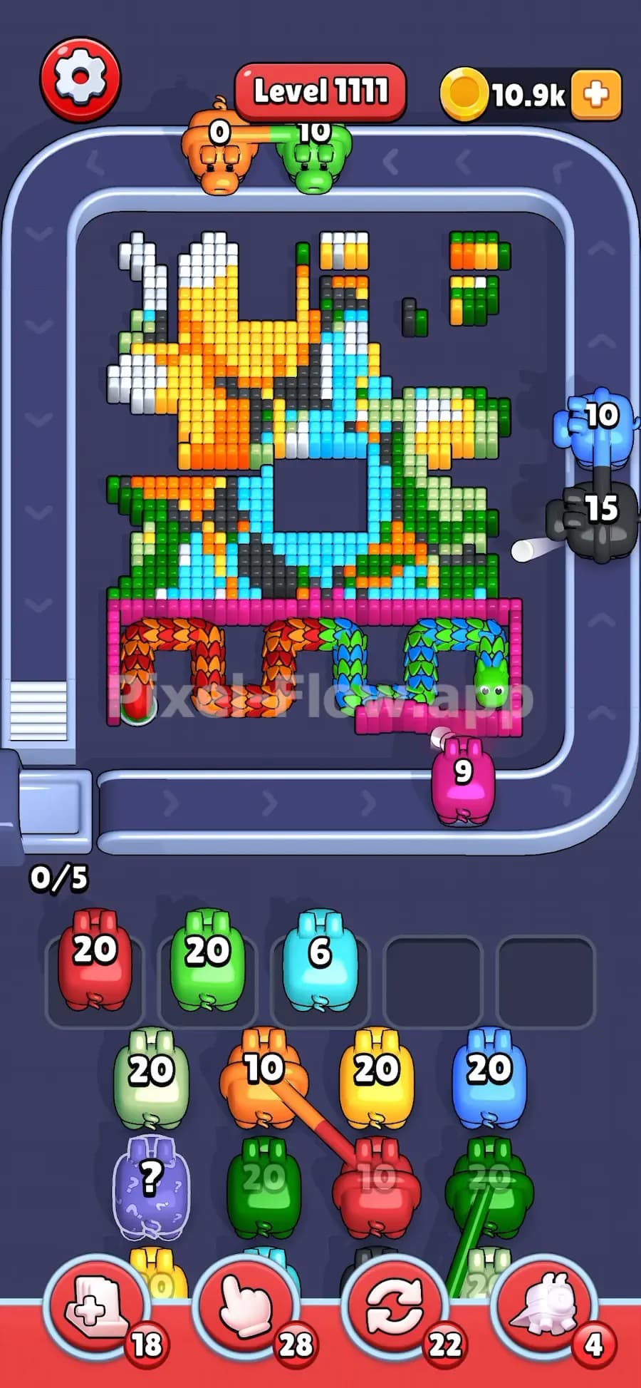 Pig Cell in Pixel Flow