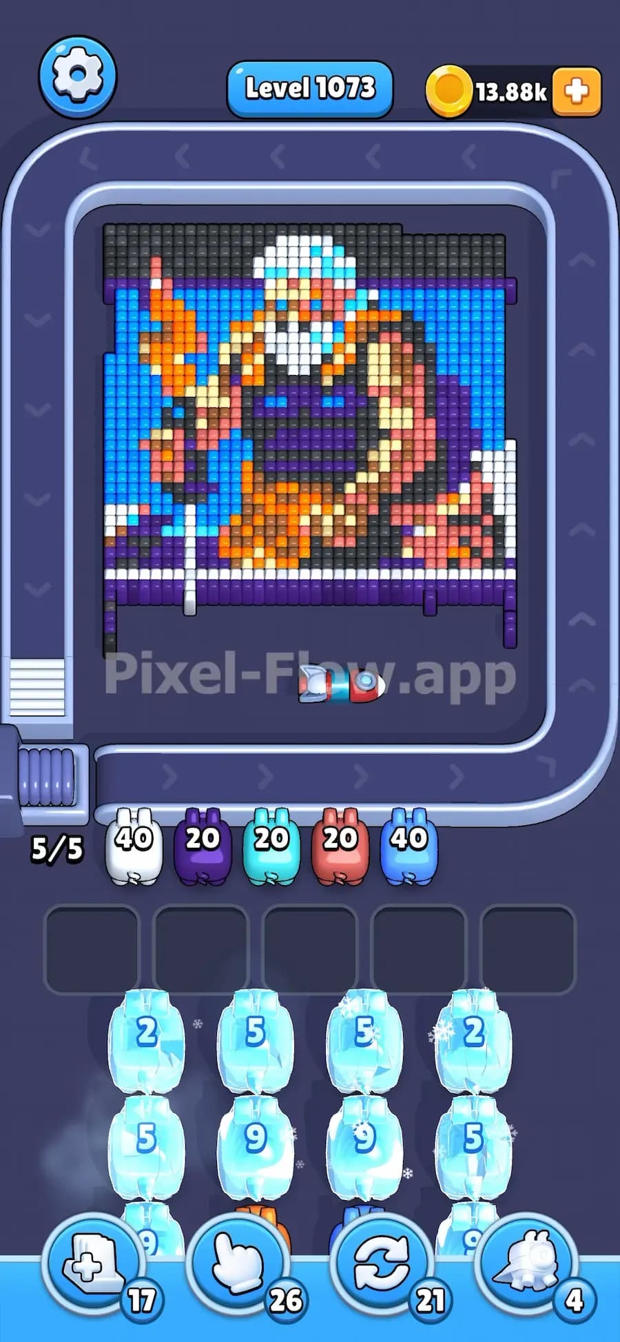 Frozen Pig in Pixel Flow