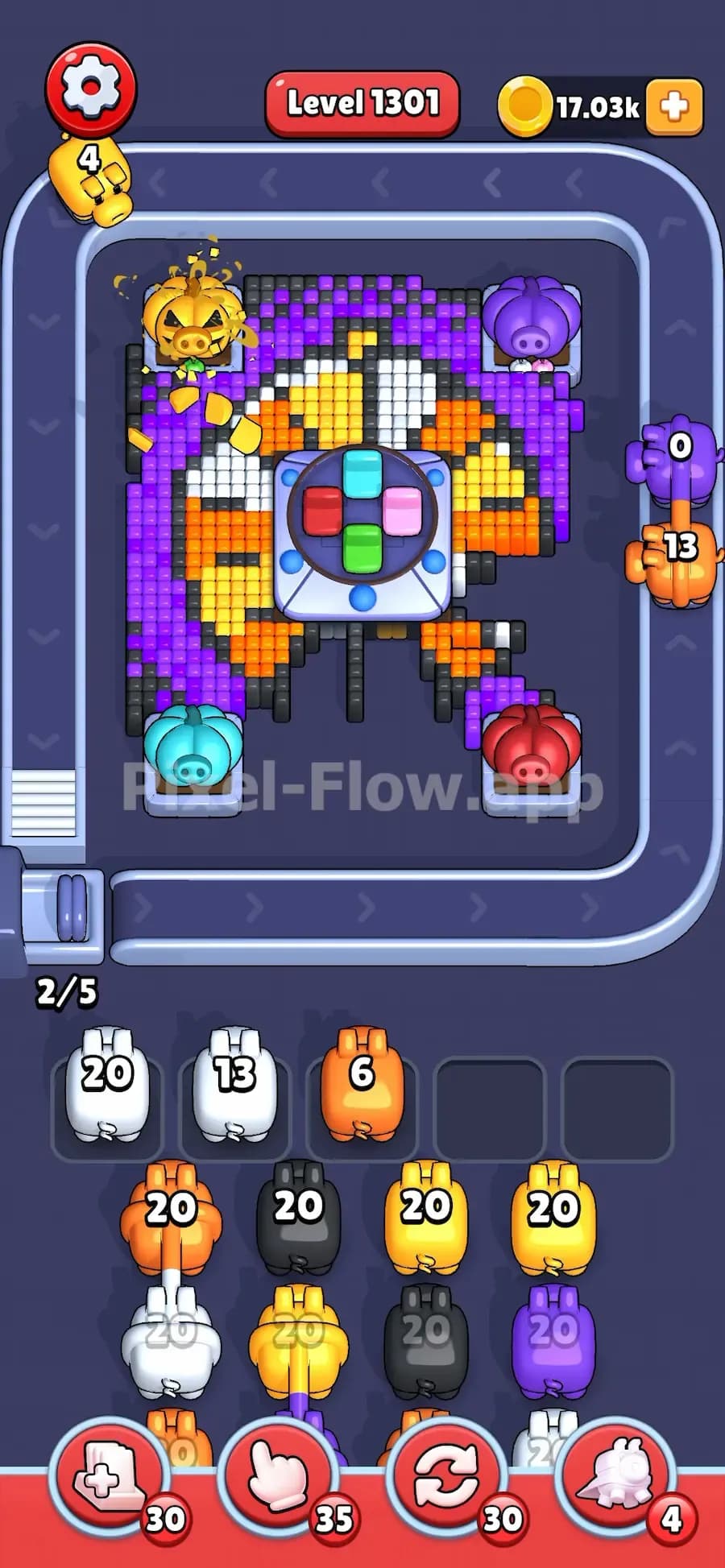 Pumpkin in Pixel Flow