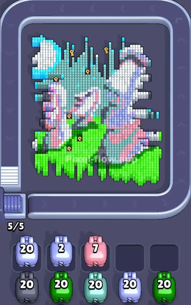 Pixel Flow Easter Island Level Solution 1