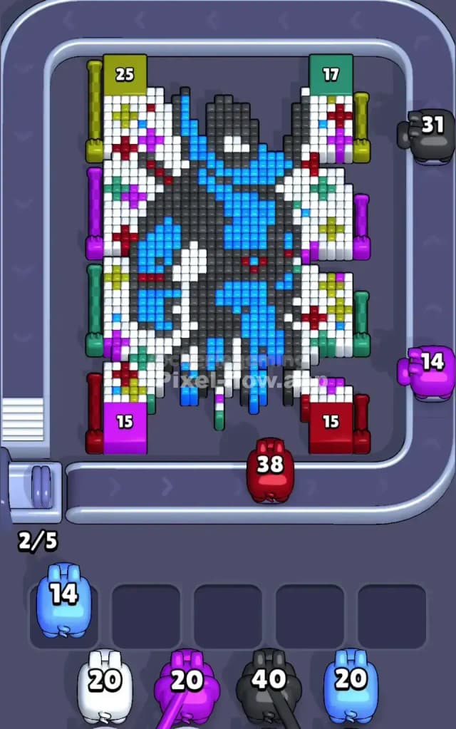 Pixel Flow Level 614 Solution 1