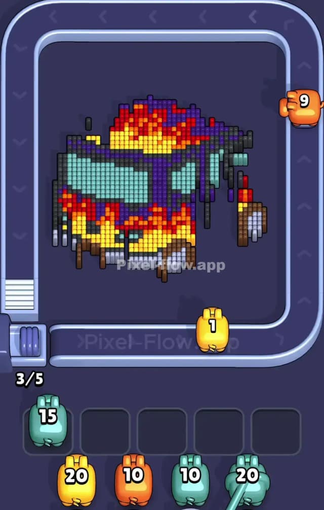 Pixel Flow Van with Flames Level Solution 2