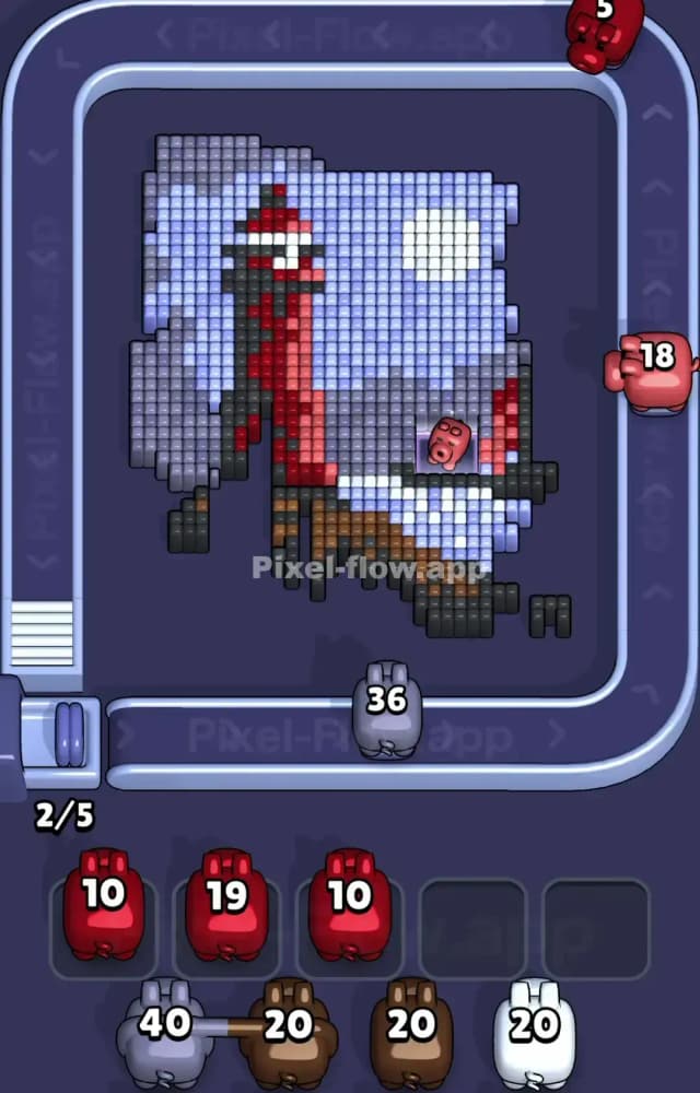 Pixel Flow Level 1234 Solution 2